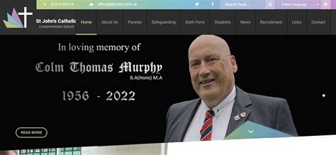 Colm Murphy, beloved teacher at St John's Catholic Comprehensive School, Gravesend, dies while ...