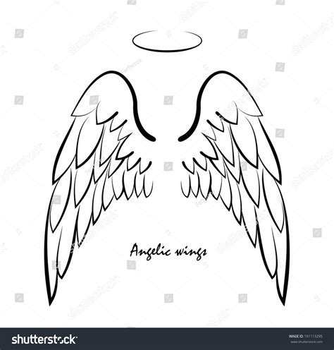 Vector Sketch Two Big White Wing Stock Vector (Royalty Free) 191113295 | Shutterstock