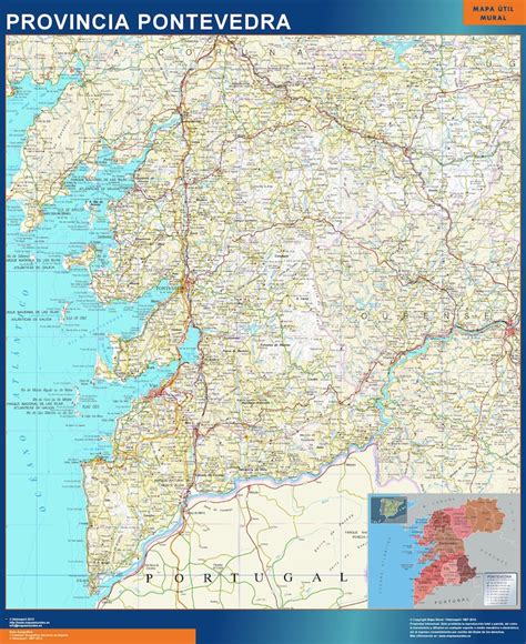 Province Pontevedra biggest wall map from Spain | Biggest wall maps of the world.