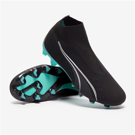 Puma Ultra Match+ Ll FG/AG - Puma Black/Puma White/Elektro Aqua - Mens Boots | Pro:Direct Soccer