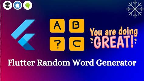 Flutter random word generator, nouns, verbs, names, sentences