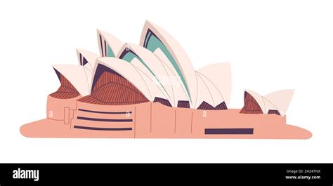 Australia Sydney Opera House isolated vector illustration Stock Vector ...