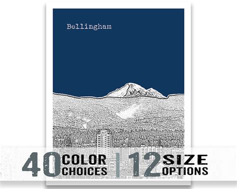 Bellingham Skyline Poster Art Print Washington WA Item T4829 - Etsy