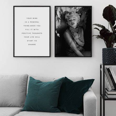 Marilyn Monroe Black White Wall Art Canvas Painting Inspiring Quotes Poster Print Decoration ...