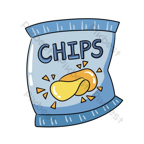 Blue Cartoon Drawing Potato Chips PNG Images | AI Free Download - Pikbest