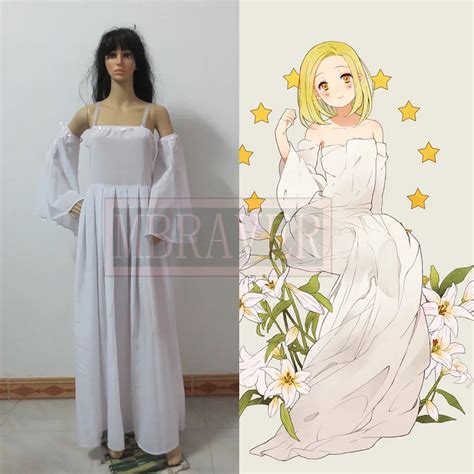 Anime The Seven Deadly Sins Elaine Cosplay Costume White Lolita Long Chiffon Dress on Aliexpress ...