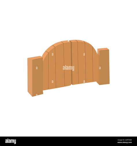 Wooden gate icon in cartoon style Stock Vector Image & Art - Alamy