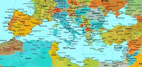 Mediterranean countries map