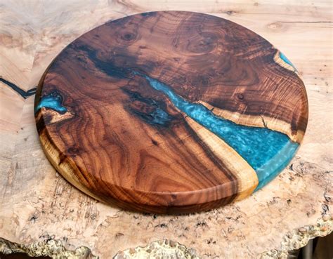 Acacia Wood cracked Earth Blue Glow Resin Art - Etsy | Epoxy resin wood, Resin furniture, Resin art