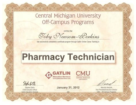 Pharmacy Technician Completion Certificate 001[1]