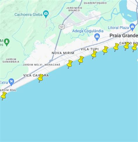 Mapa das Praias de Praia Grande - SP - Google My Maps