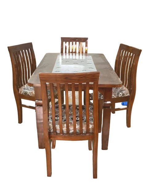 Rectangular Sal Wood 4 Seater Dining Table Set at Rs 27999/set in Hyderabad | ID: 2853045779488