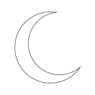 Thin Crescent Moon Outline Png - Desearimposibles