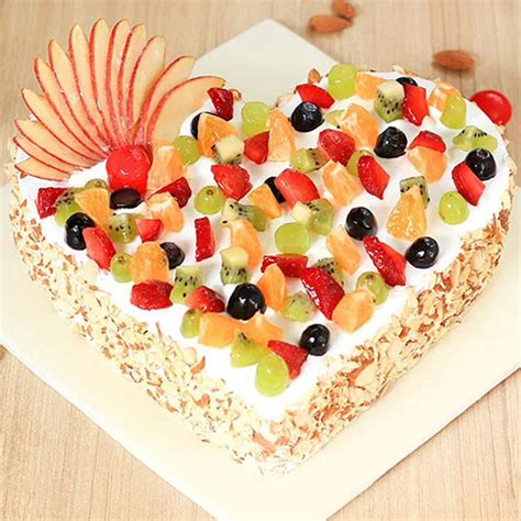 Heart Shape Fruit Cake - Cakes To India