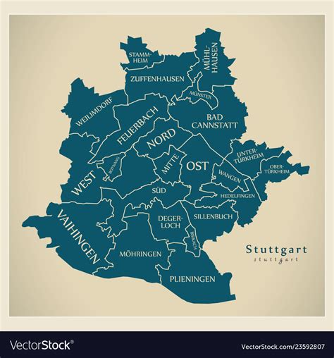 Modern city map - stuttgart city germany Vector Image