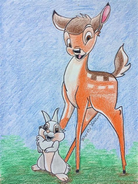 Bambi and Thumper Drawing by M Valeriano - Pixels