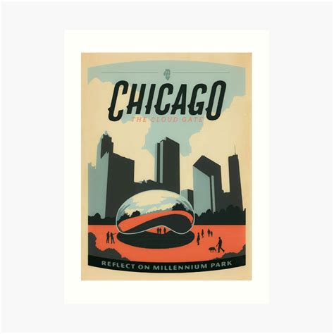 "Chicago Millennium Park poster" Art Print by MihaiCotiga | Redbubble ...