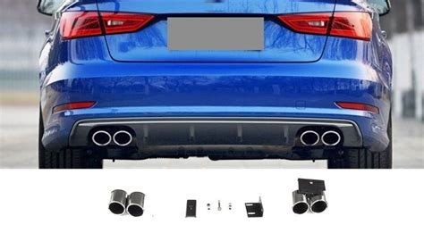 Exhaust Muffler Tips Tail Pipes suitable for Audi A3 8V Sedan Sportback Coupe (2012-2017) S3 ...