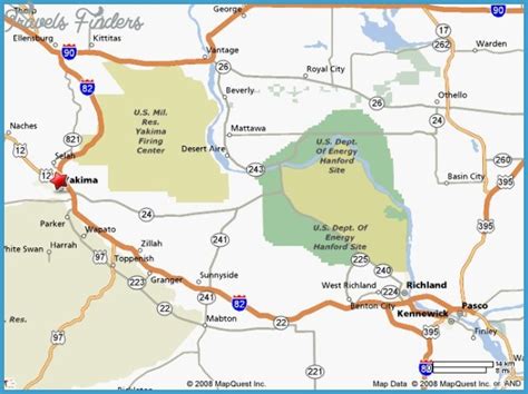 Yakima Washington Map - TravelsFinders.Com