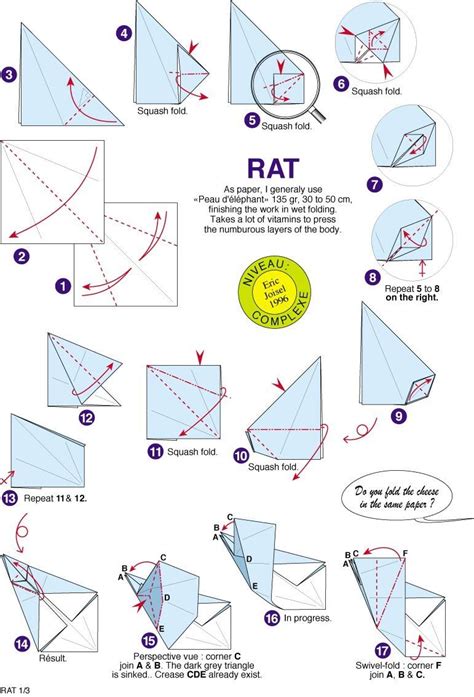 Origami rat by Eric Joisel Origami Rat, Book Origami, Origami Folding, Origami Paper, New Year's ...