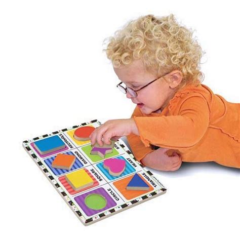 Melissa & Doug Shapes Wooden Chunky Puzzle - Babysupermarket