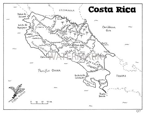 Costa Rica Map Coloring Pages Coloring Pages