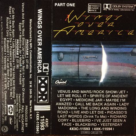 Wings – Wings Over America (Part One) (1976, Cassette) - Discogs