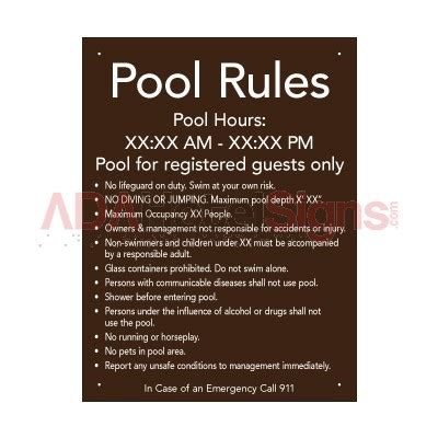 Pool Rules - California