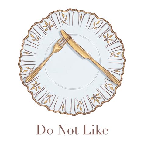 Premium Vector | Table etiquette fork and knife meaning vintage hand painting white and gold colours