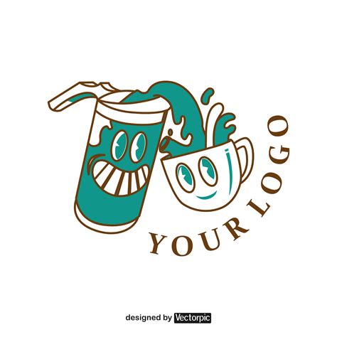 design logo vintage cup and soft drink free vector | VECTORPIC