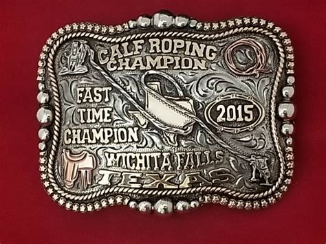 2015 VINTAGE RODEO TROPHY BELT BUCKLE~WICHITA FALLS TEXAS ROPING CHAMPION 868 - Belt Buckles