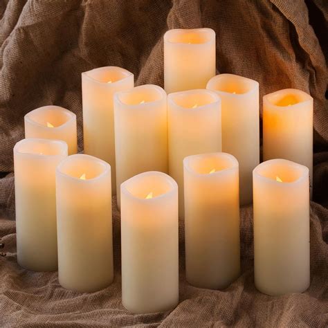 Enpornk Flameless Candles Battery Operated LED Pillar Real Wax ...