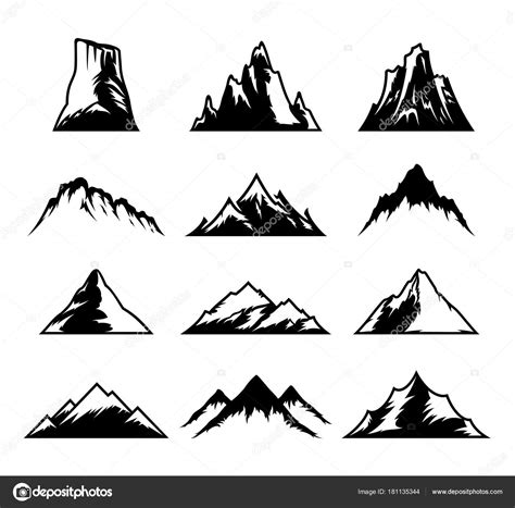 Vector mountains icons isolated on white Stock Vector Image by ©Counterfeit #181135344