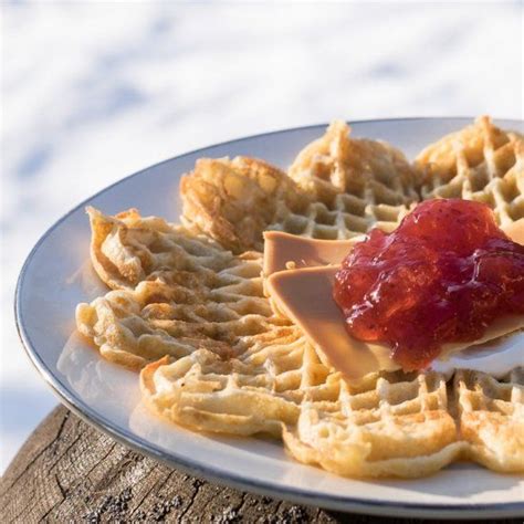 These authentic Norwegian waffles are made with sour cream and cardamom ...