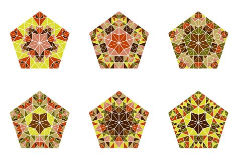 6 Mosaic Pentagon Designs Graphic by davidzydd · Creative Fabrica