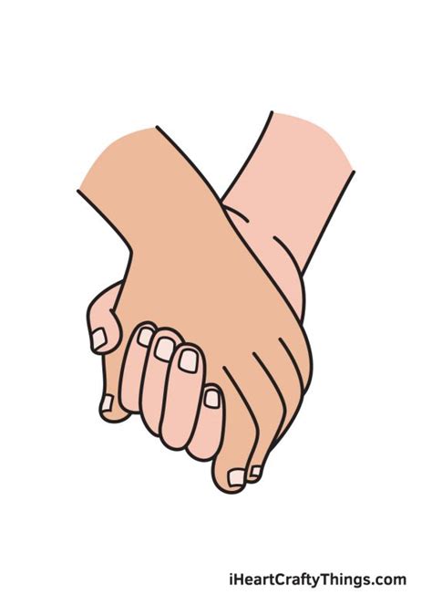 Holding Hands Drawing - How To Draw Holding Hands Step By Step