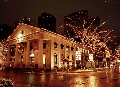 Quincy Market at Christmas Photograph by Michael McCormack