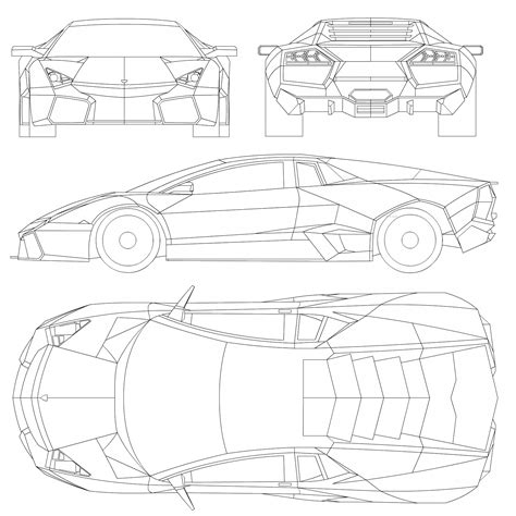 2008 Lamborghini Reventon Coupe blueprints free - Outlines