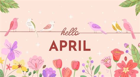 Free Vector | Flat hello april banner and background