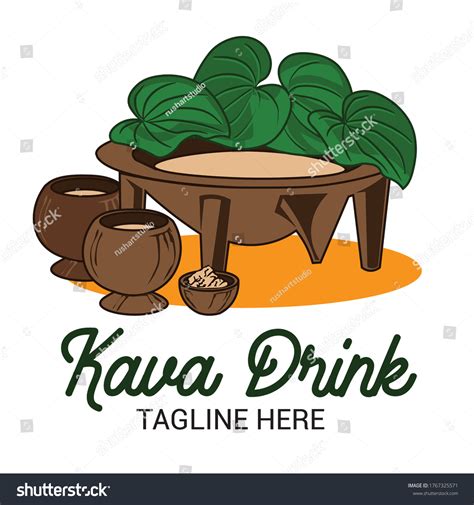 Kava Drink Bowl Kava Leaf Vector Stock Vector (Royalty Free) 1767325571 ...