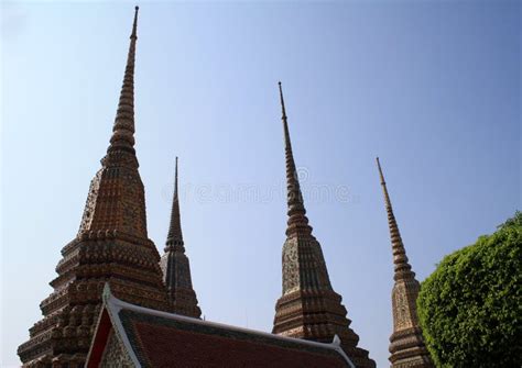 07 February 2019, Bangkok, Thailand, Wat Pho Temple Complex. Buddhist Stupas and Architectural ...