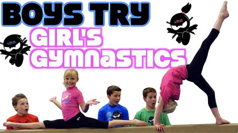 BOYS try GIRL'S Gymnastics! Ninja Kidz Tv - YouTube