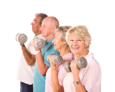 Senior Older People Lifting Weights Stock Photo - Image of male, attractive: 12022486