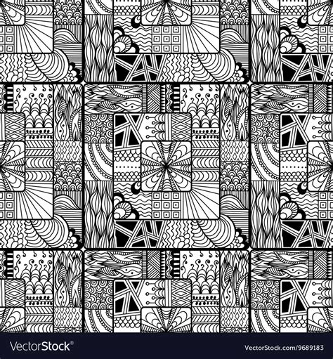 Zentangle seamless pattern doodle mandala Vector Image