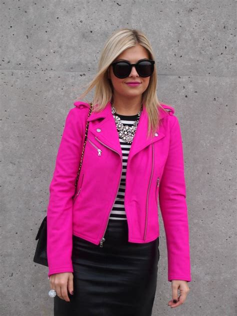 Style hot pink jacket, Leather jacket on Stylevore