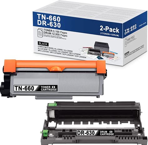 TN660 Toner + DR630 Drum Replacement for Brother MFC-L2700DW Printers 2 Packs - Walmart.com