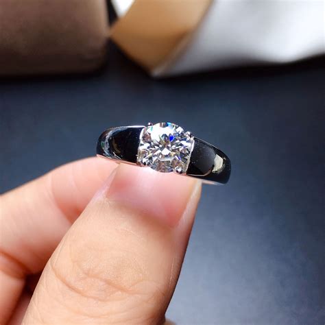 1ct Moissanite Ring Eternity Promise Ring For Man | Simple Band | Man Engagement Ring ...