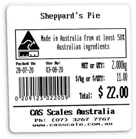 FREE Label Design Templates - CAS Scales Australia