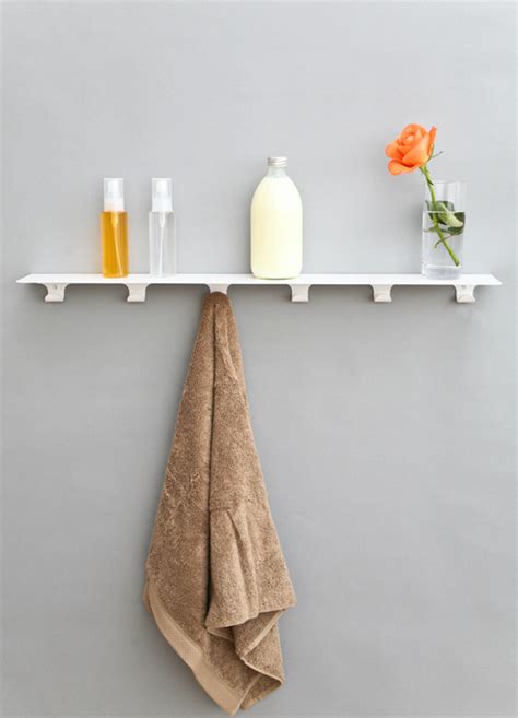 Minimalist Storage Shelf with Hooks for Kitchen, Bathroom or Hallway - DigsDigs