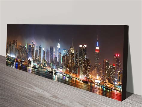 New York Skyline Panorama Wall Print on Canvas USA